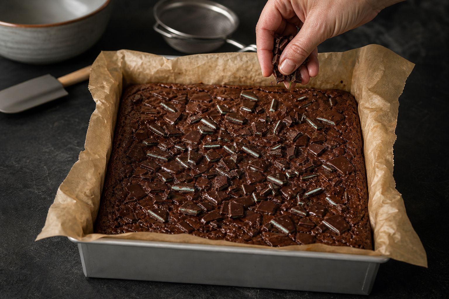 After Eight-brownies, trin 7: drys og køl af