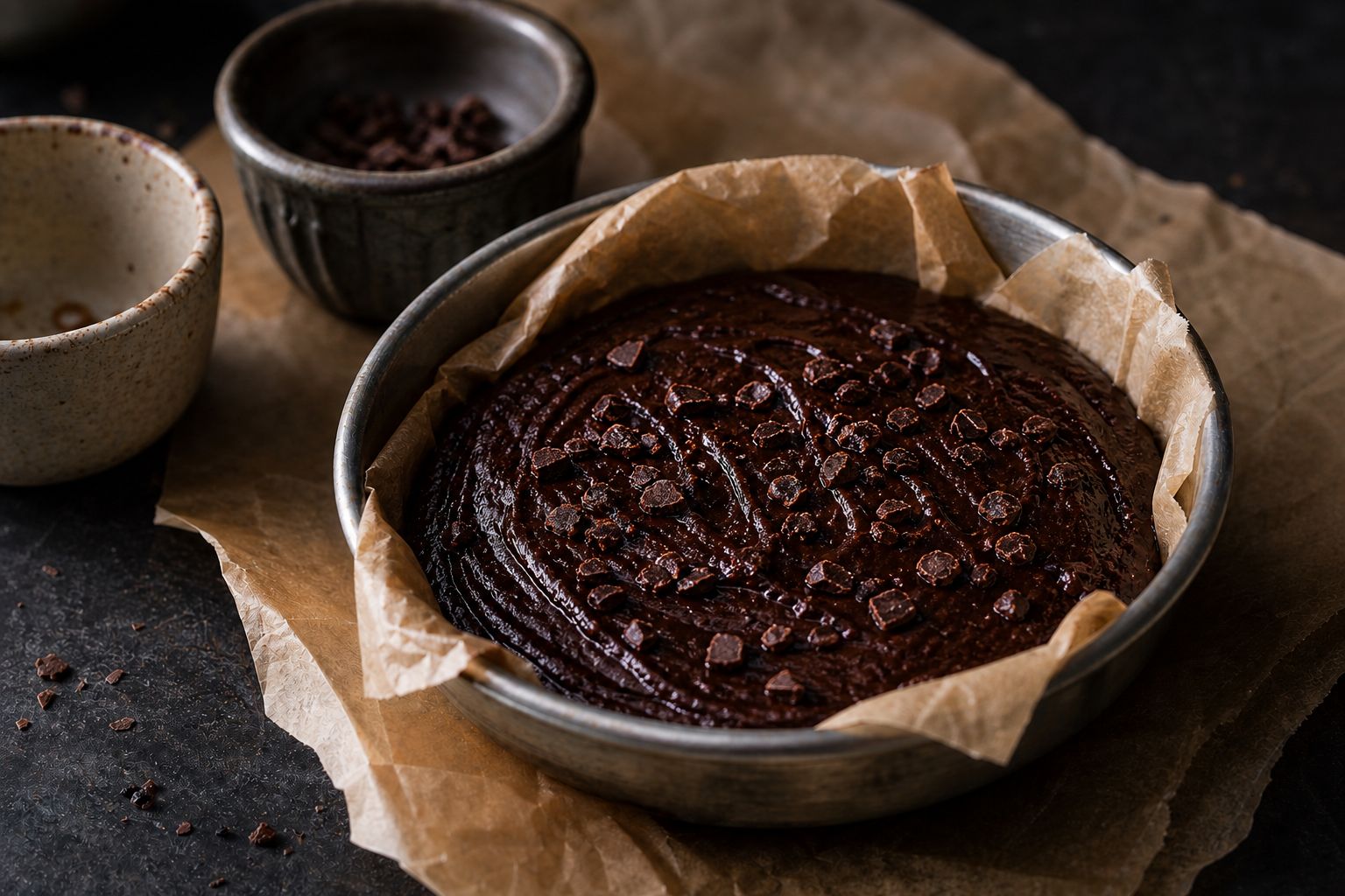 Airfryer-brownies, trin 4: fyld formen