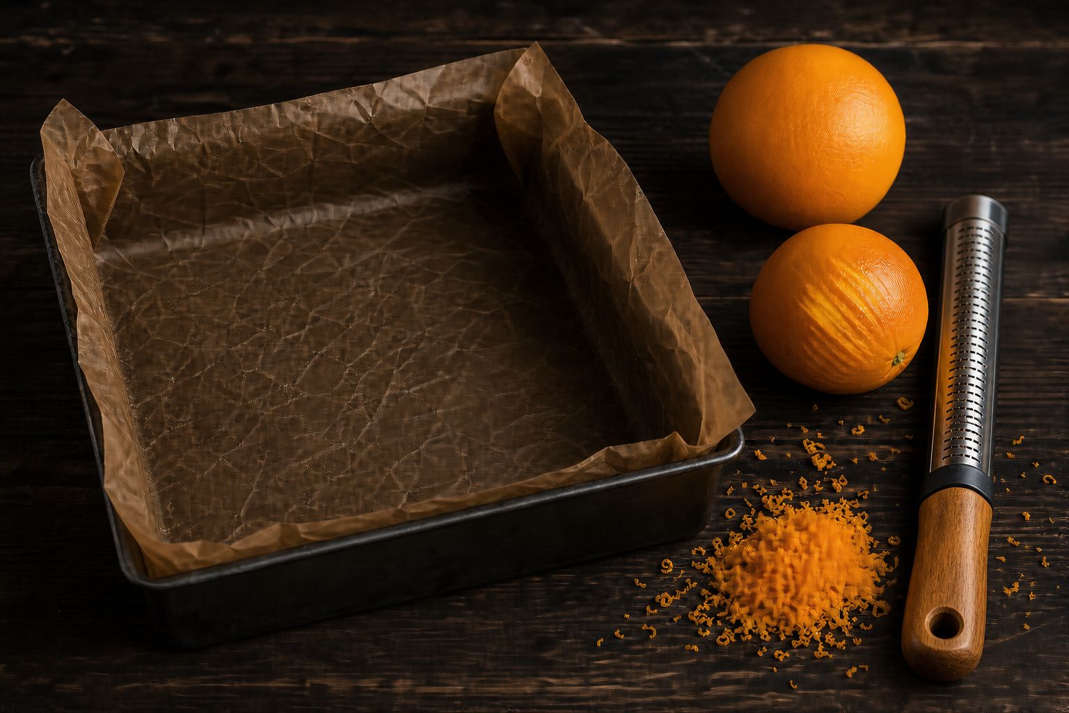 Appelsin-brownies, trin 1: forbered