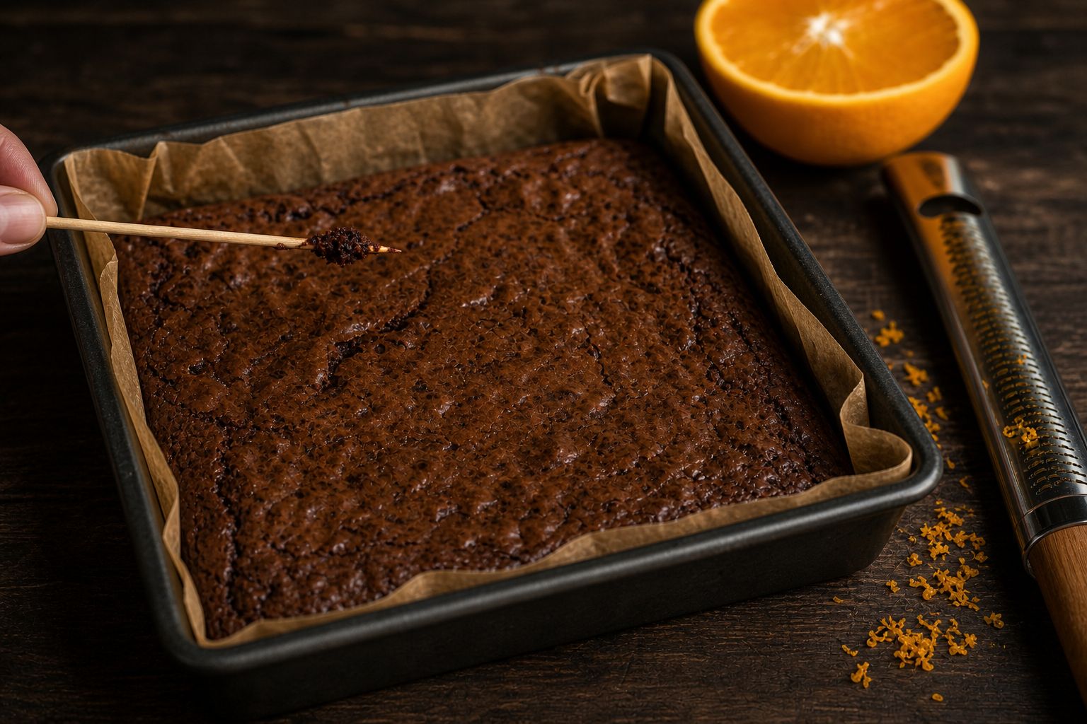 Appelsin-brownies, trin 6: bag