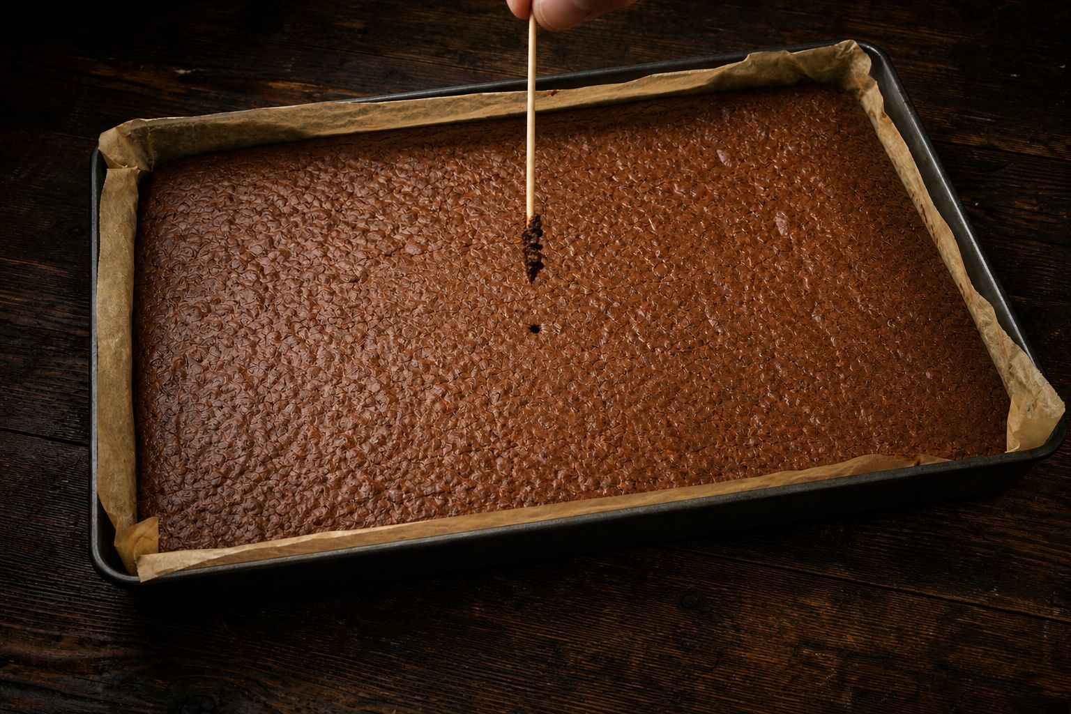 Bradepande-brownies, trin 6: tandstiktest i midten