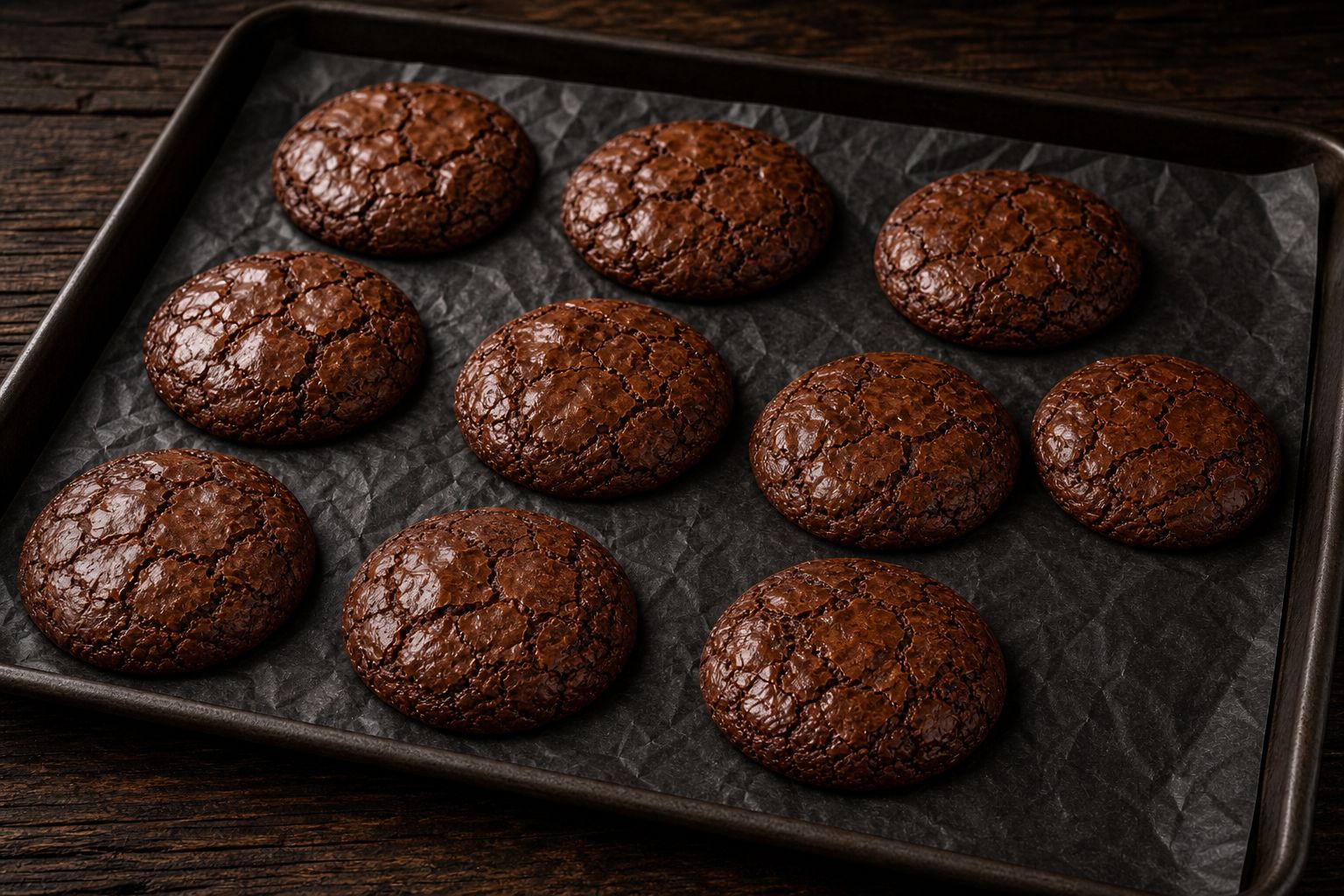 Brownie-cookies, trin 7: køl på pladen