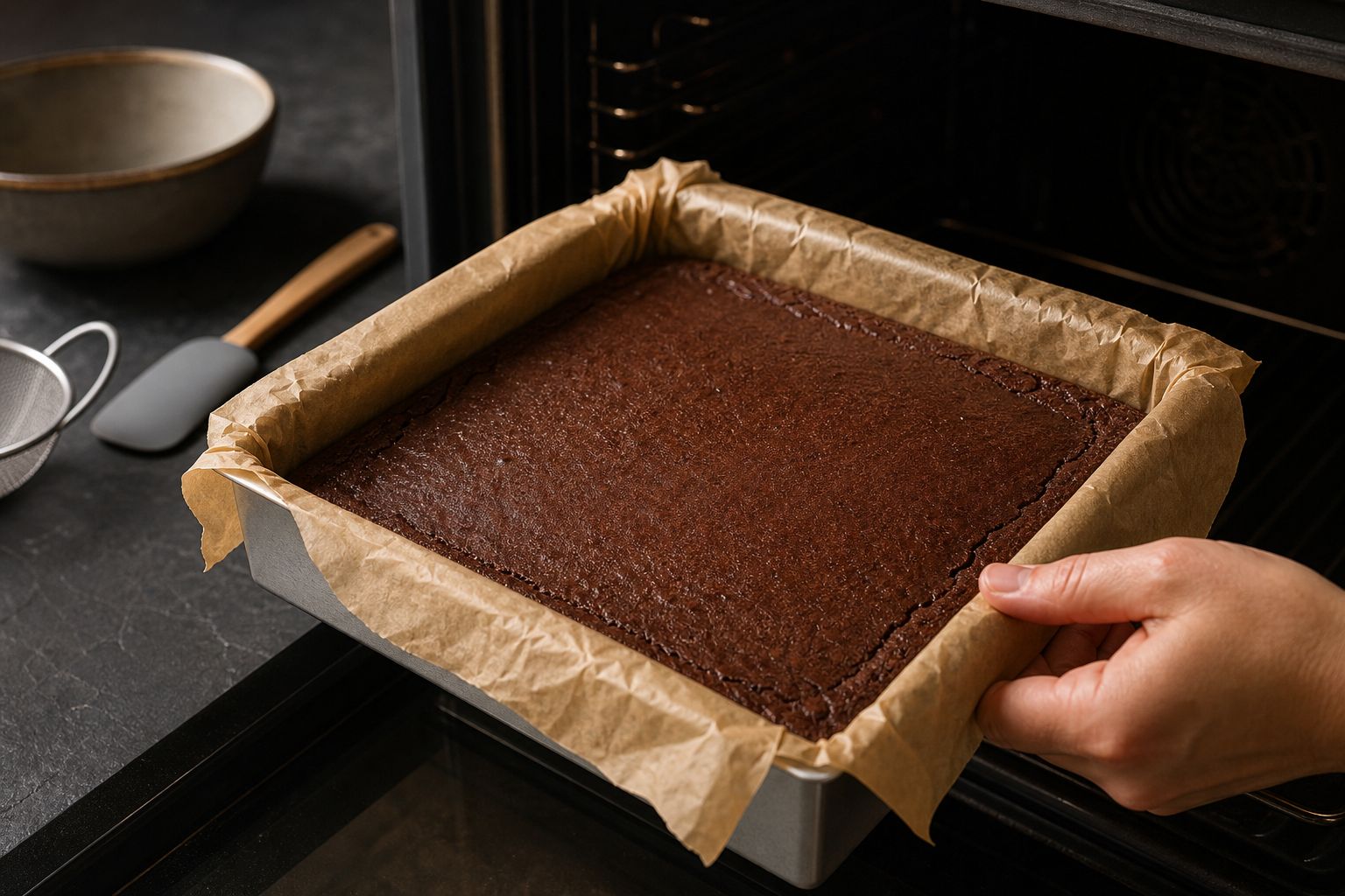 Browniebund, trin 4: bag en tynd bund