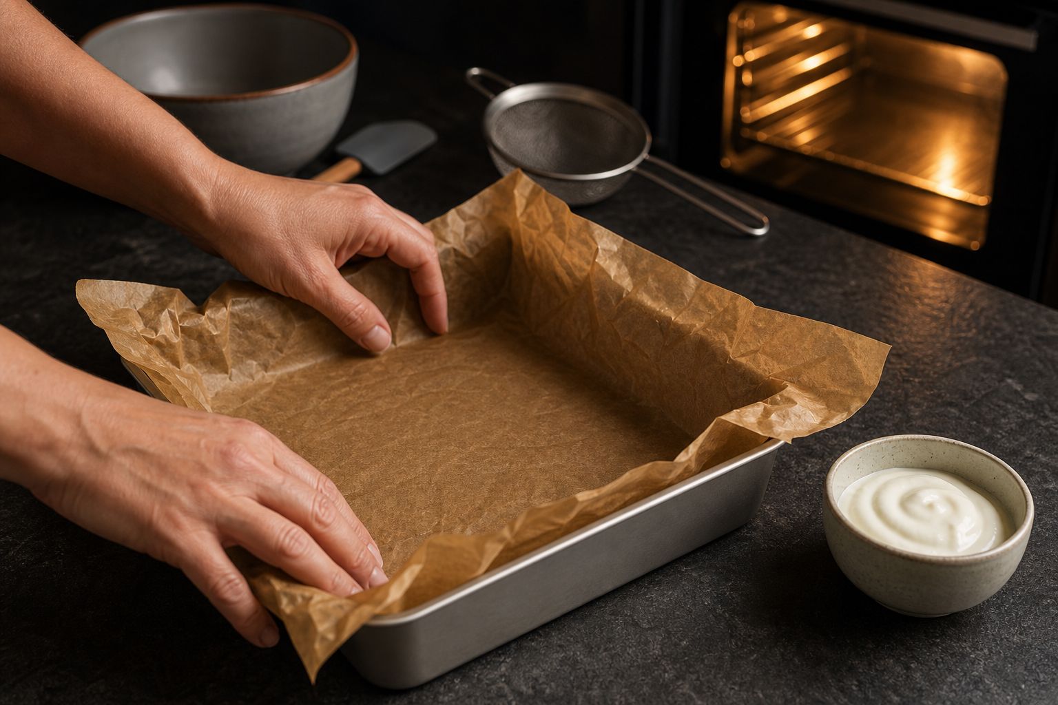 Brownies uden æg, trin 1: forbered