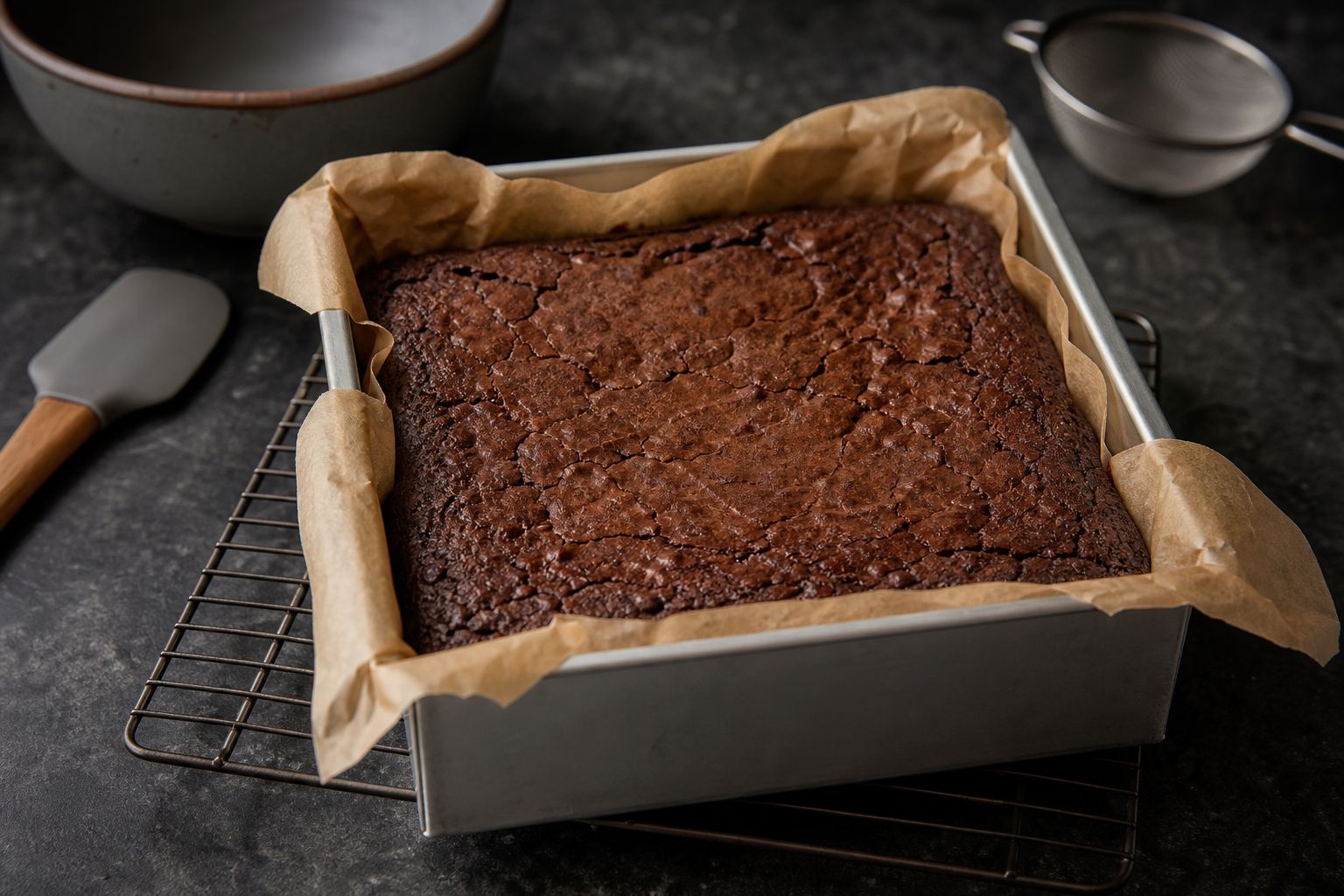 Brownies uden æg, trin 6: køl helt af