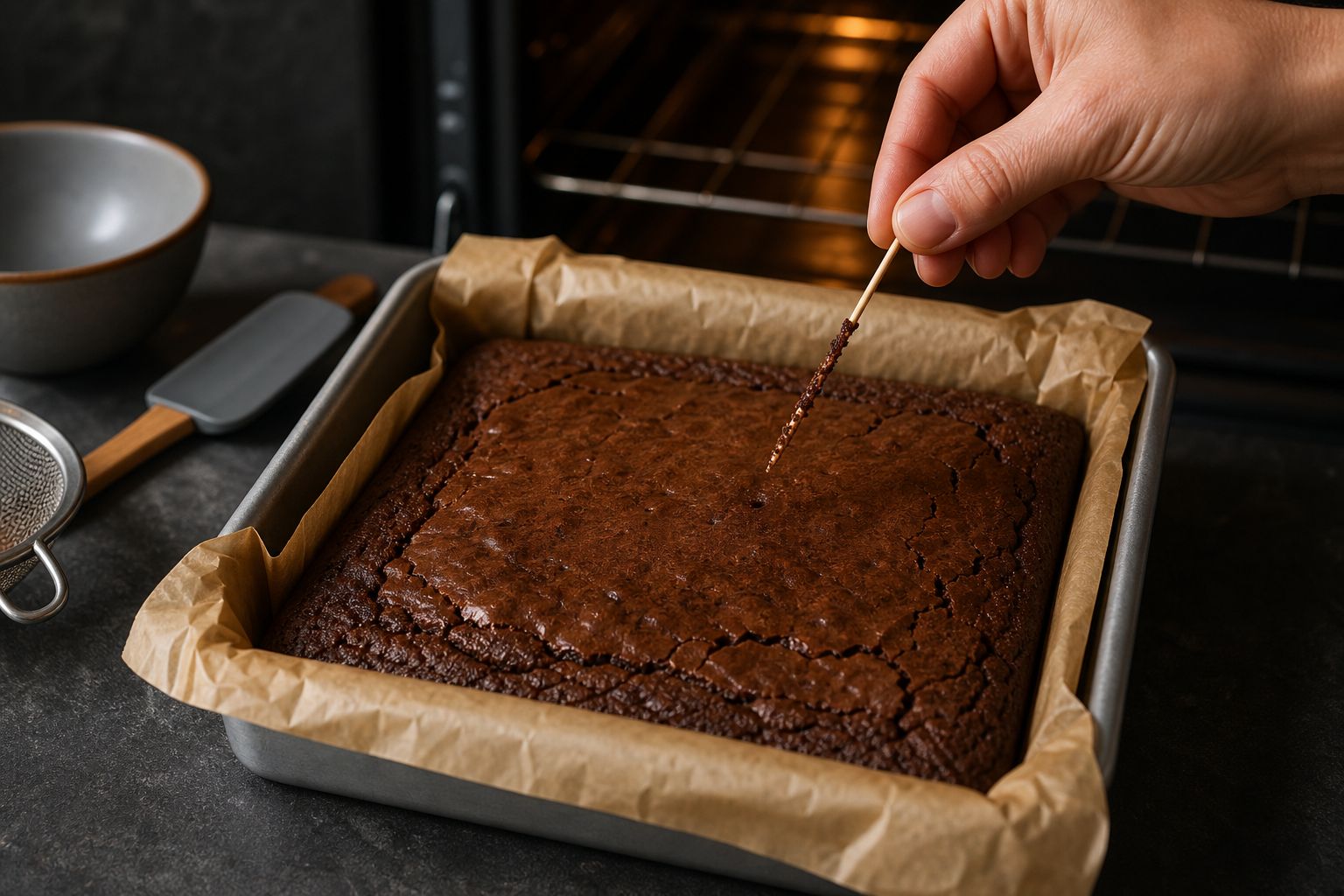Brownies uden smør, trin 5: bag