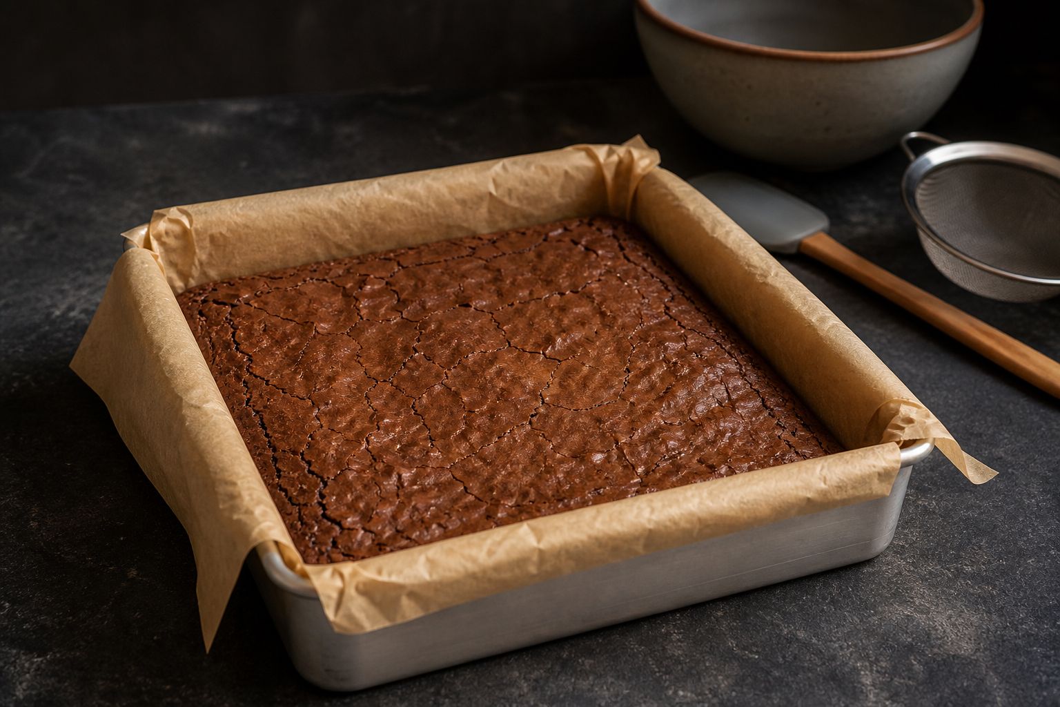 Brownies uden smør, trin 6: køl helt af