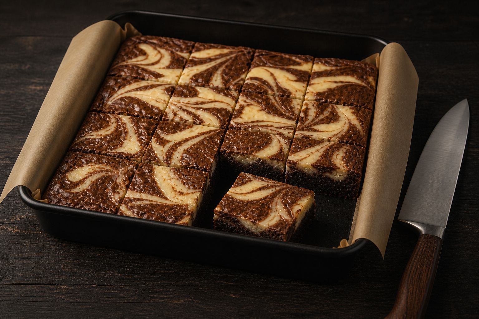 Cheesecake-brownies, trin 8: køl og stil på køl