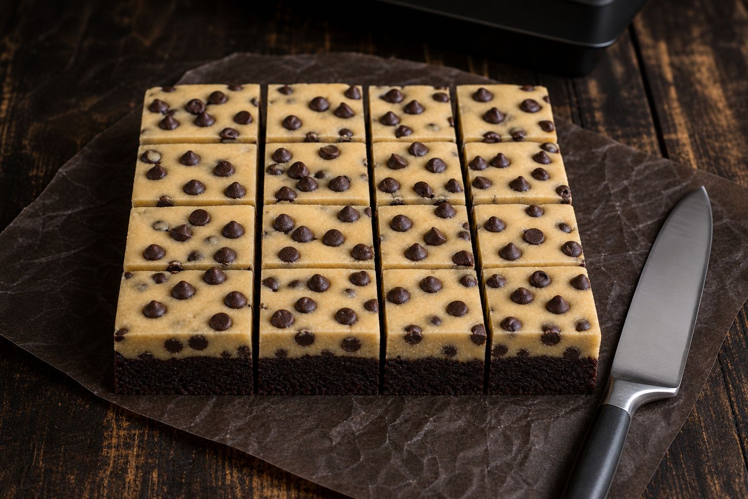 Cookie dough-brownies, trin 7: køl og skær