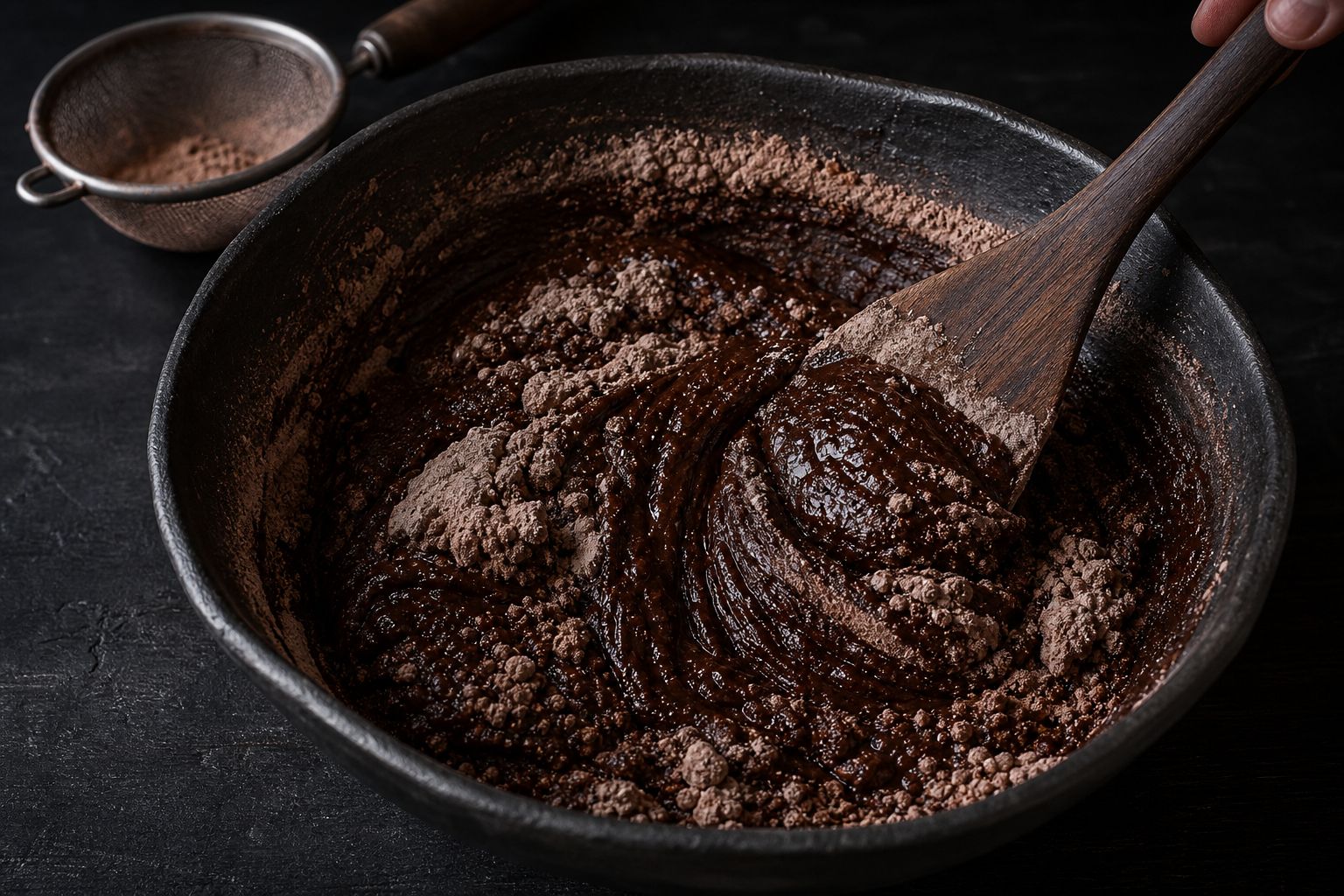 Hindbær-brownies, trin 4: vend sammen
