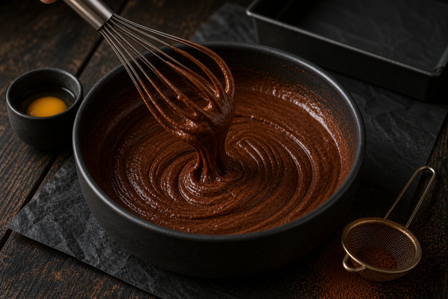 Kakao-brownies, trin 4: pisk æggene i
