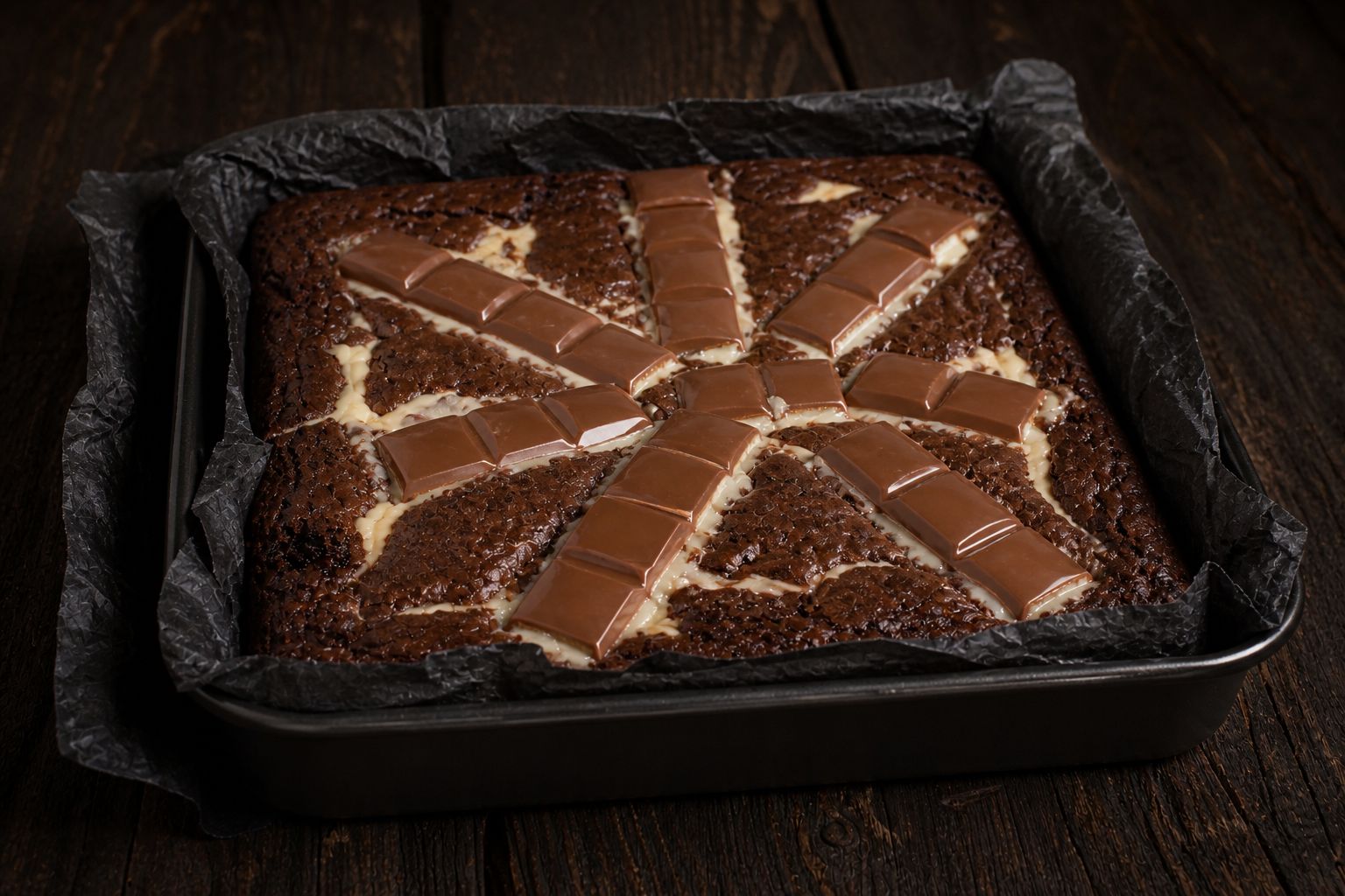 Kinder-brownies, trin 7: kinder-krone + køl af