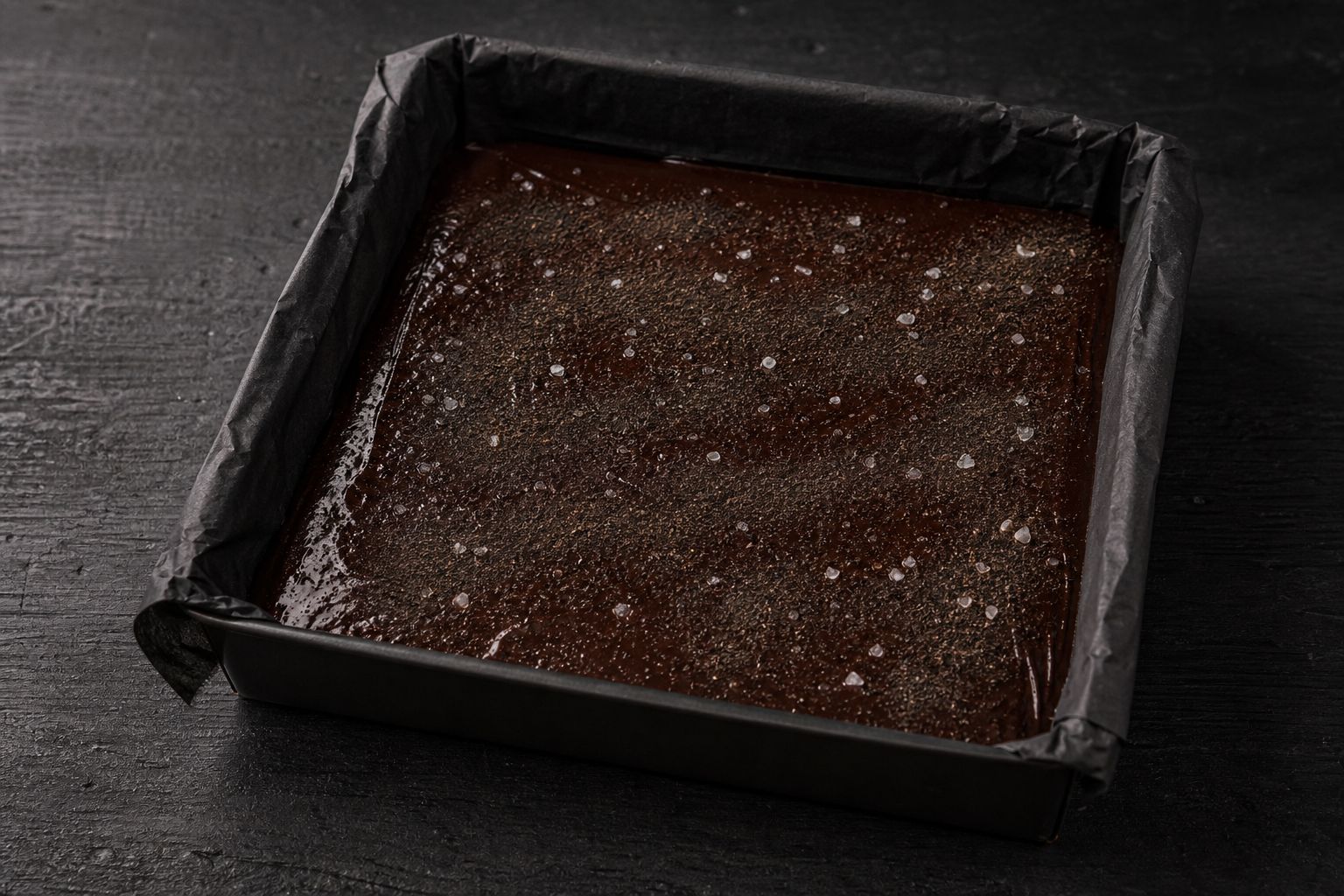 Lakrids-brownies, trin 5: drys toppen