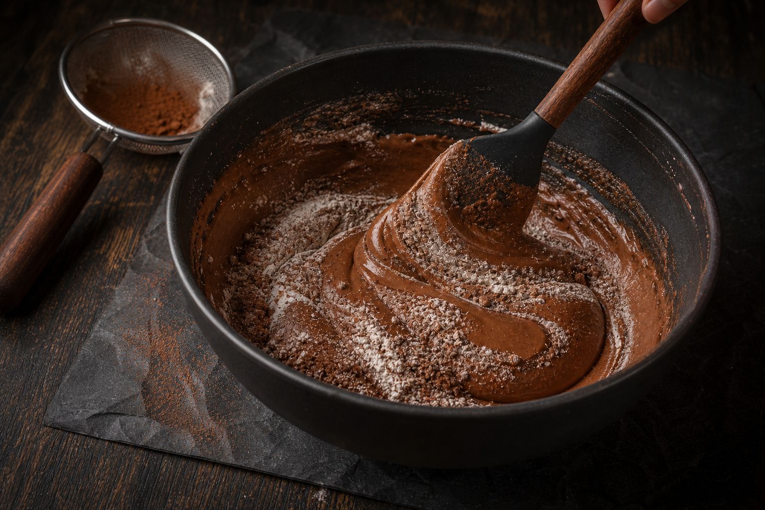 Mælkechokolade-brownies, trin 4: vend sammen