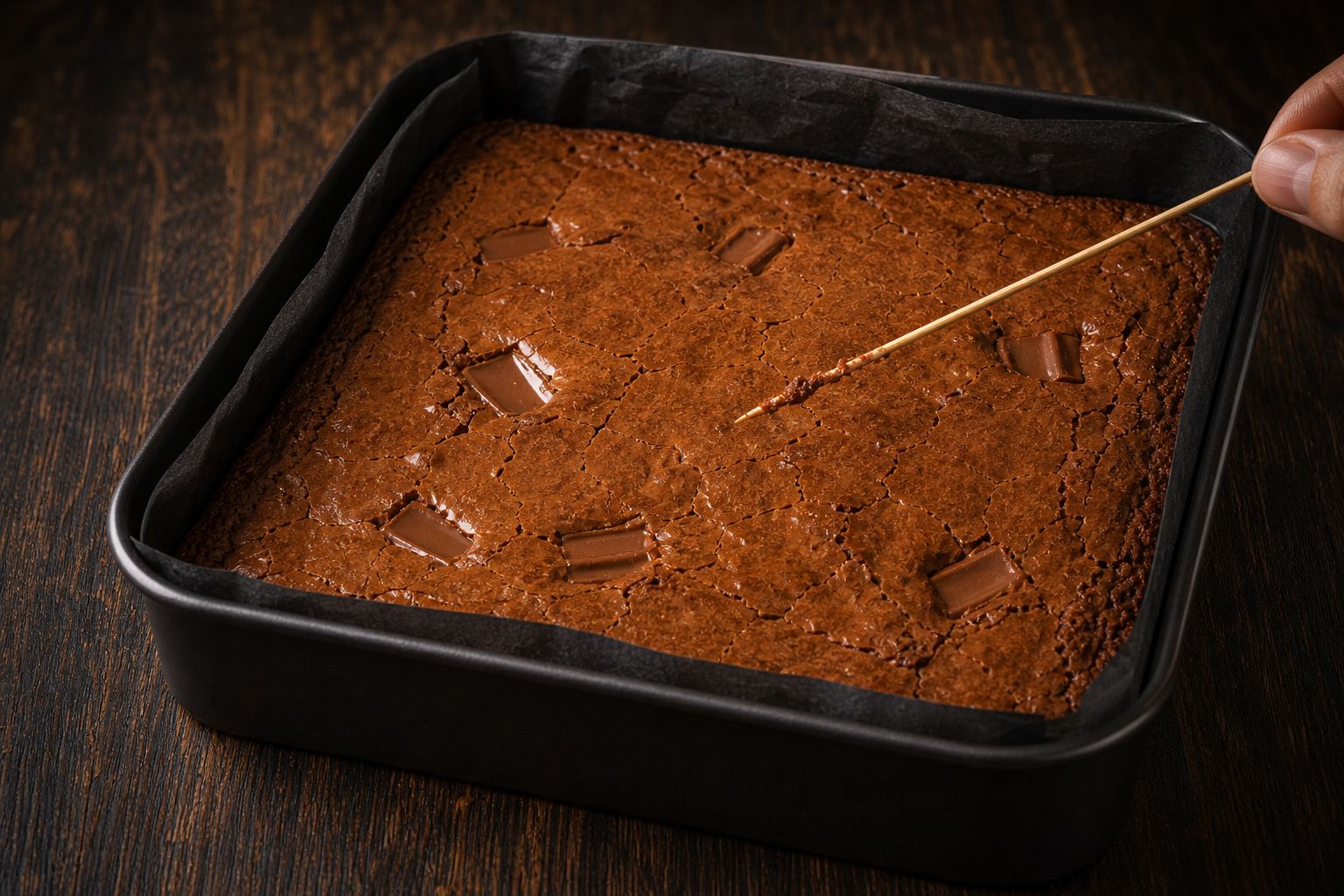 Mælkechokolade-brownies, trin 6: bag