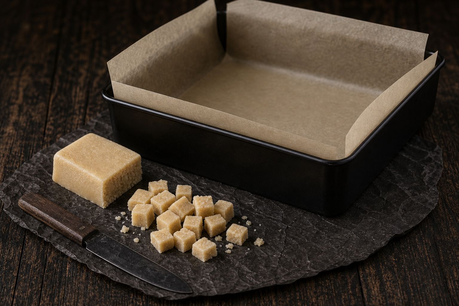 Marcipan-brownies, trin 1: forbered