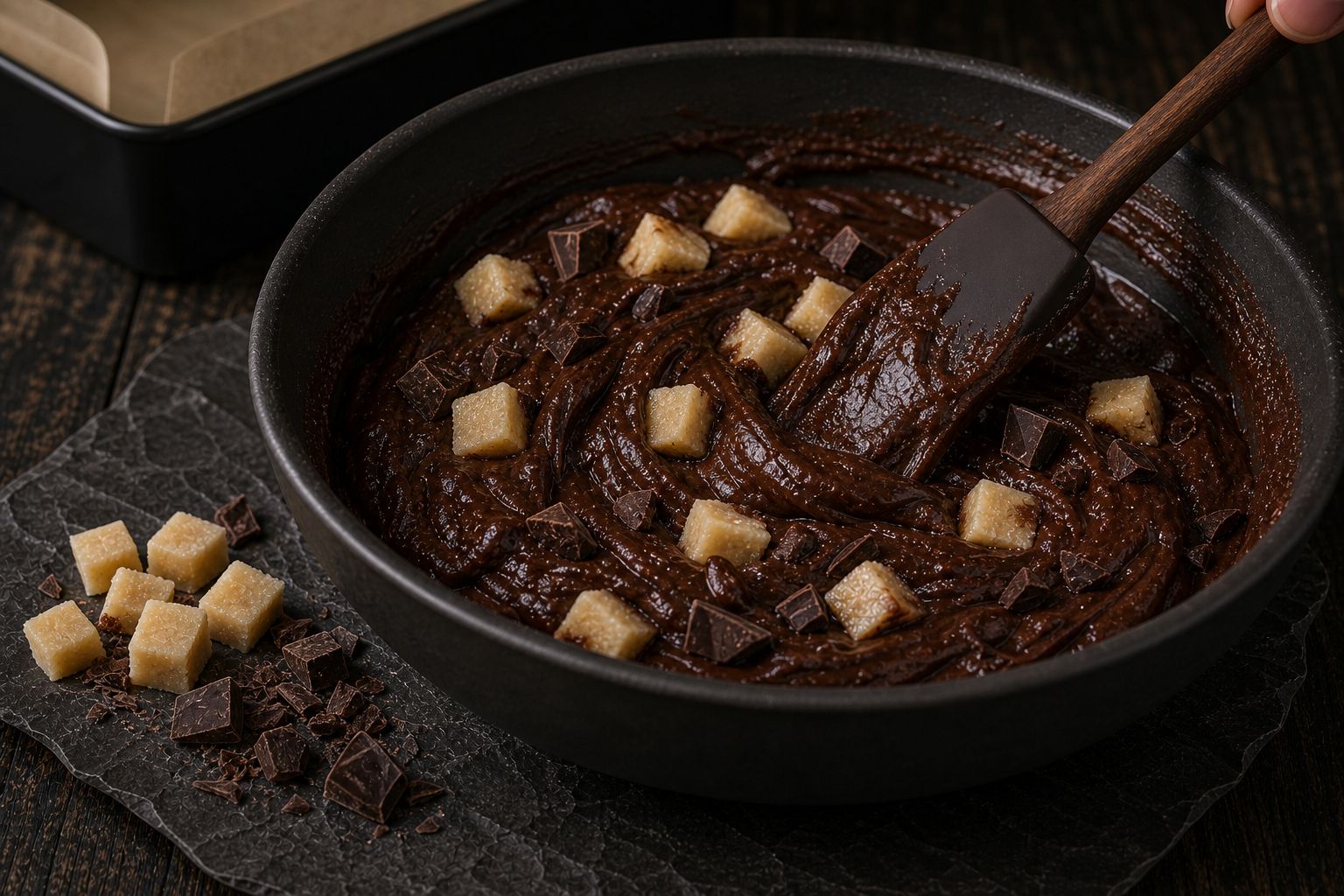 Marcipan-brownies, trin 5: vend marcipan i