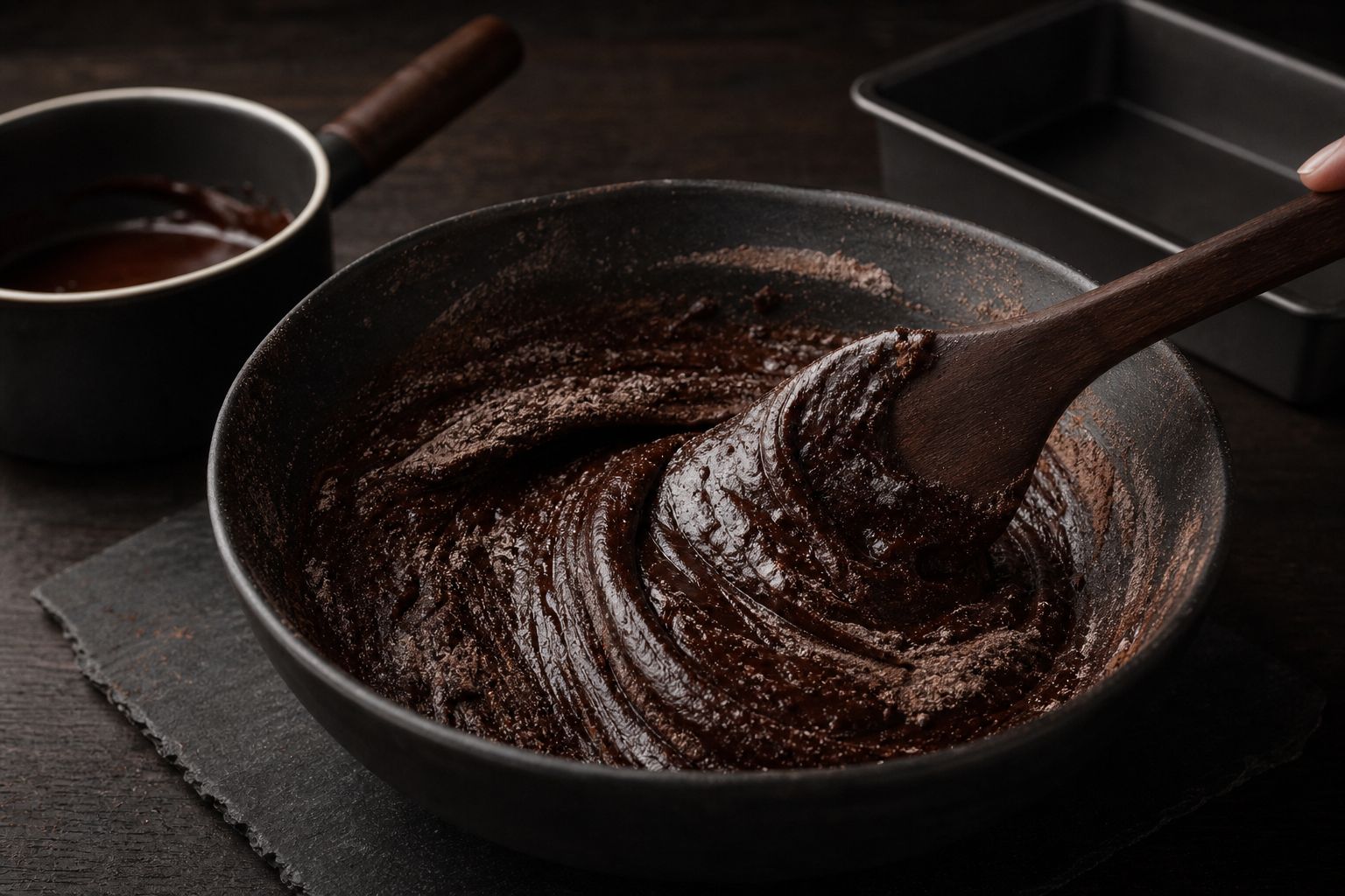 Mint-brownies, trin 2: rør browniedejen