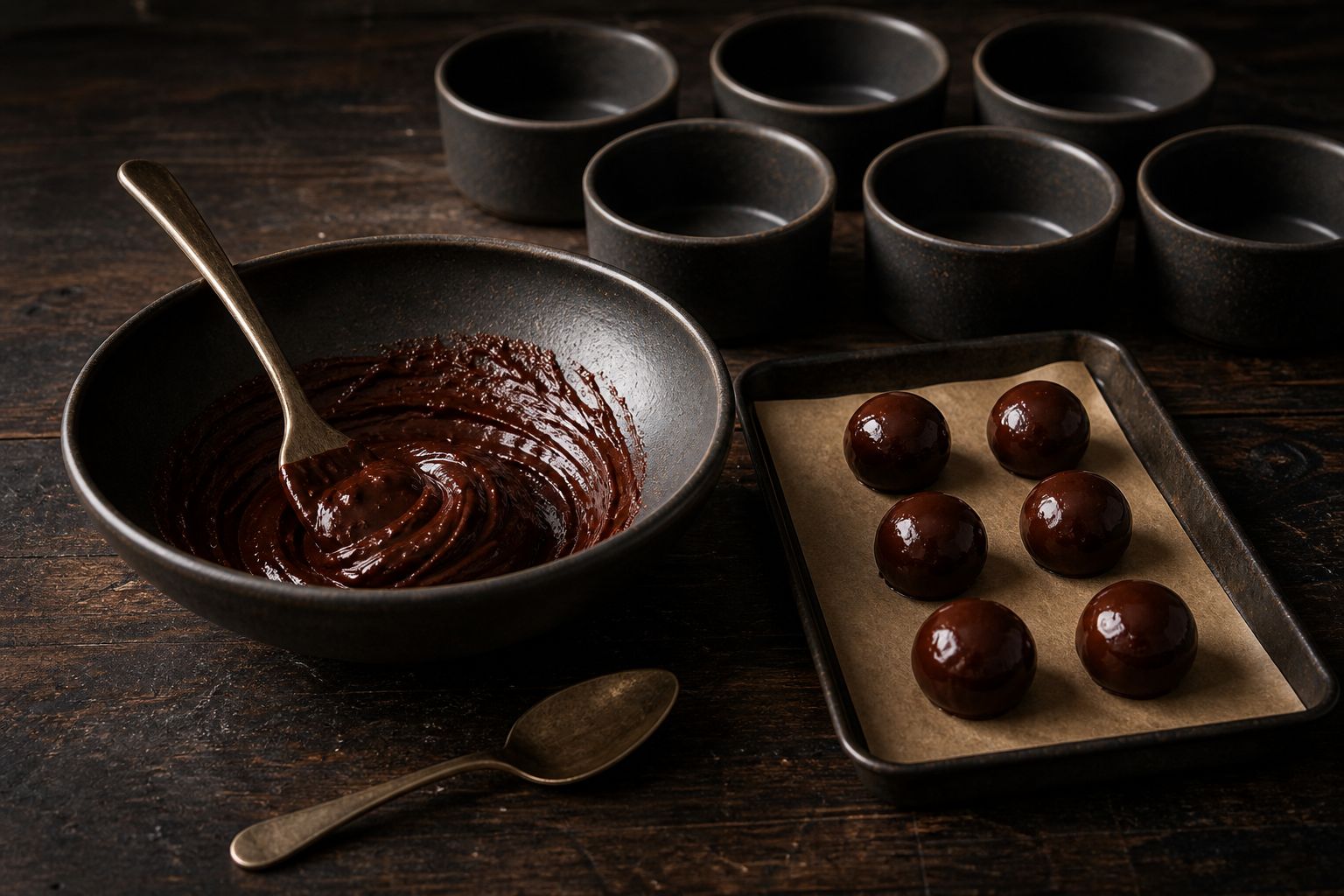 Molten brownies, trin 1: lav ganache-kernen