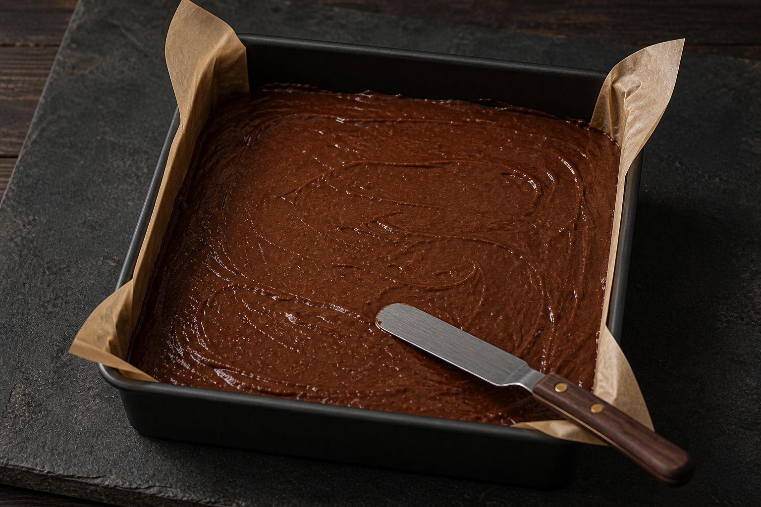 Nutella-brownies, trin 3: i formen