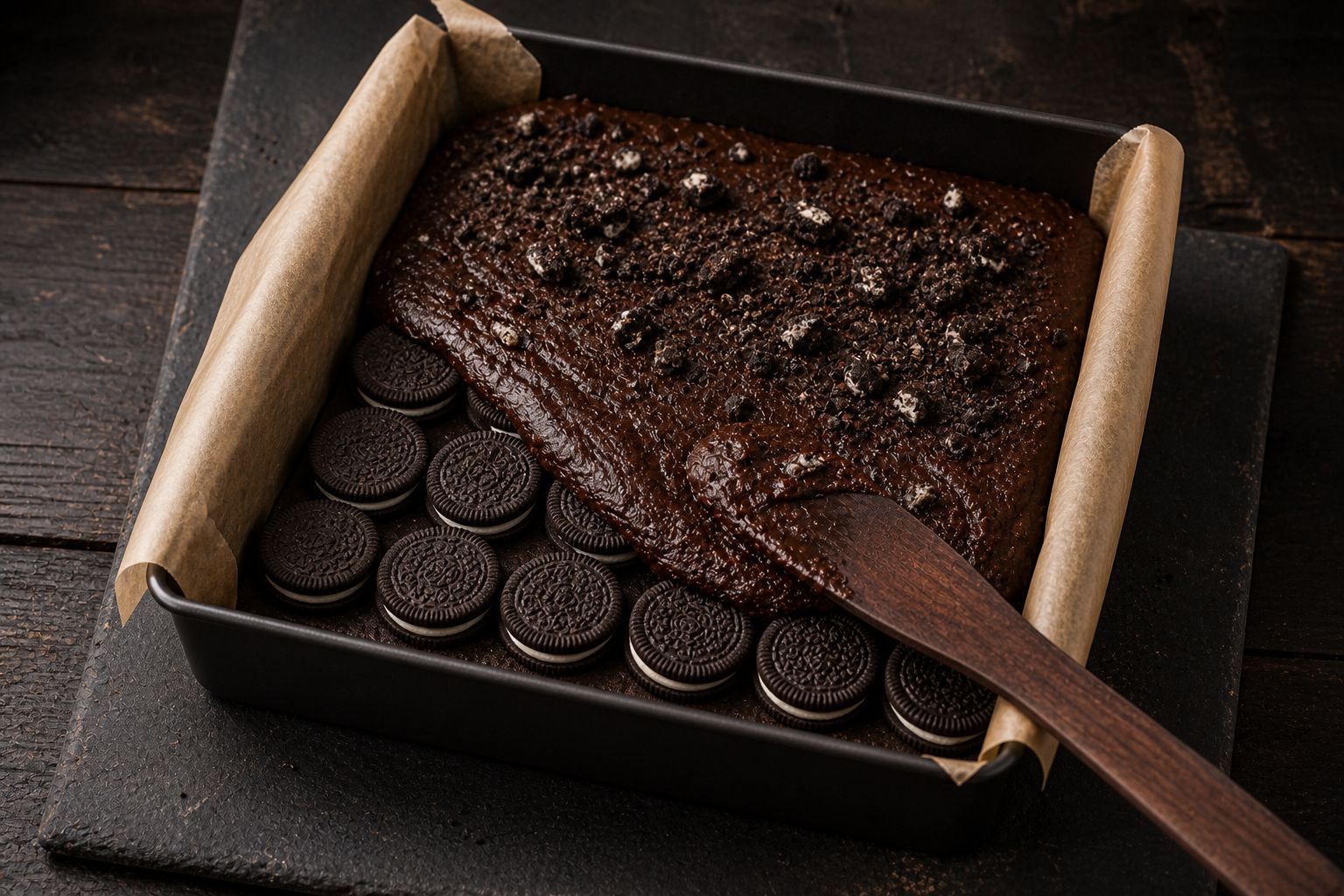 Oreo-brownies, trin 5: lag med oreos