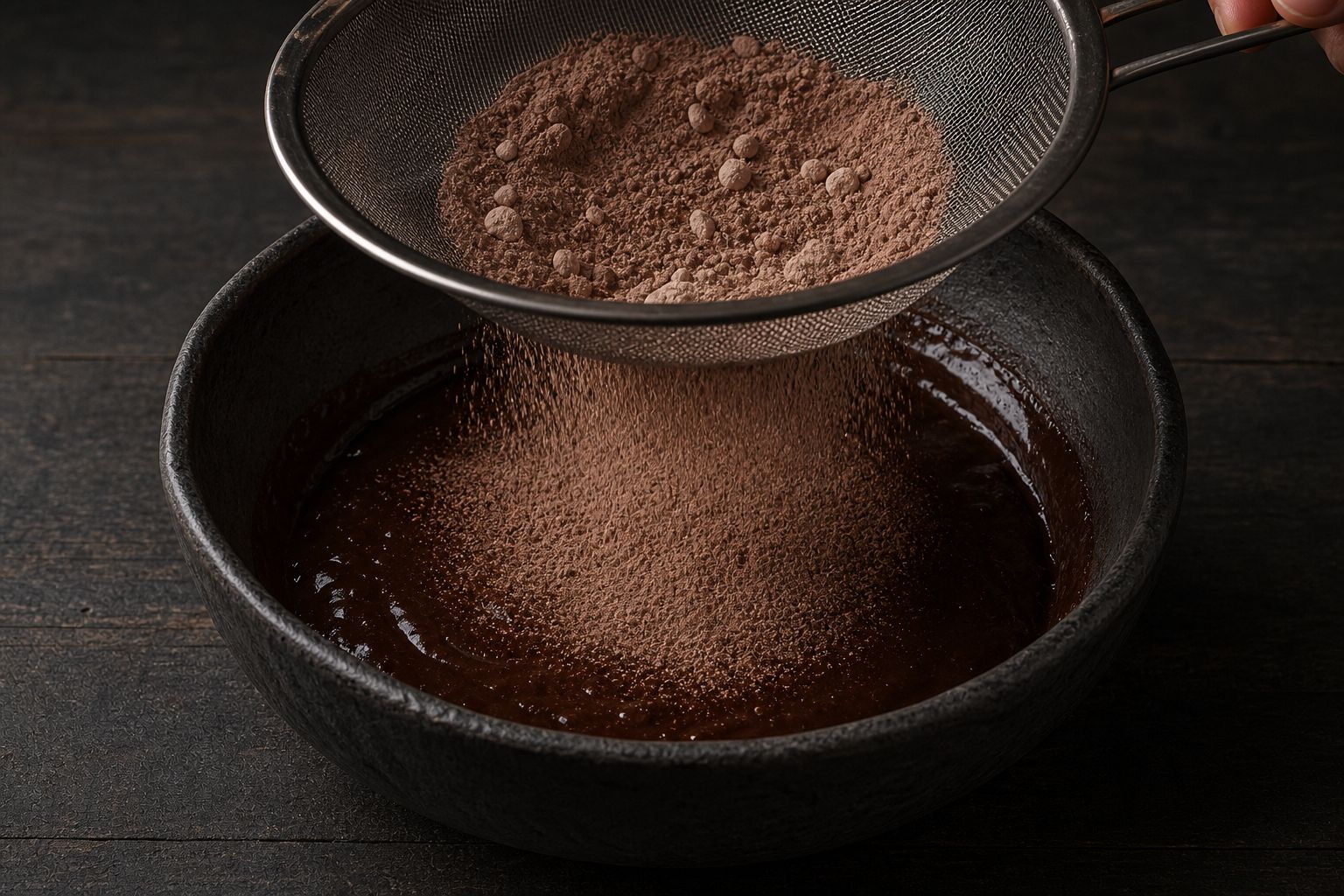 Proteinbrownies, trin 3: sigt det tørre i