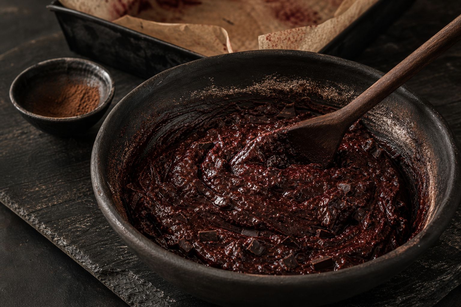 Rødbede-brownies, trin 5: pisk og vend sammen