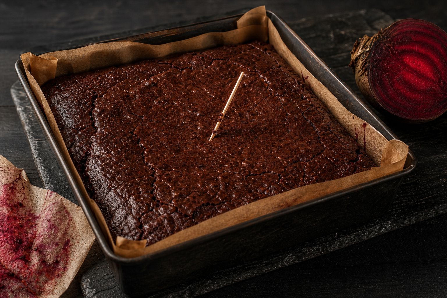 Rødbede-brownies, trin 6: bag