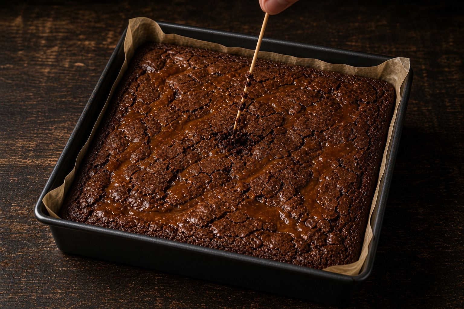 Saltkaramel-brownies, trin 5: bag