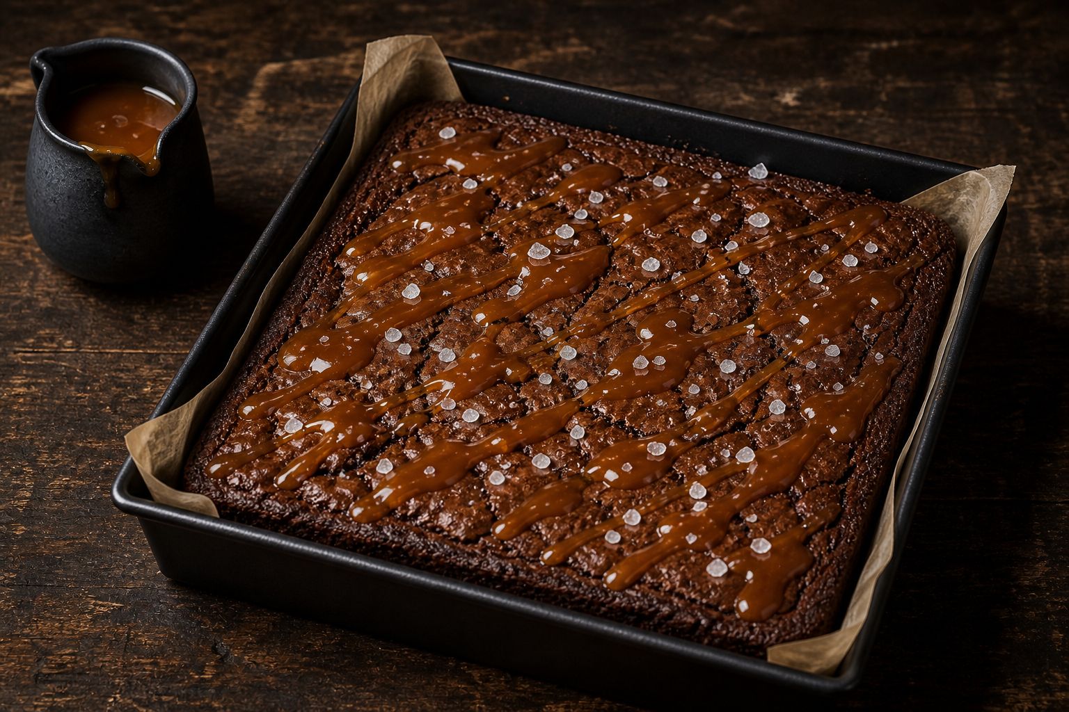 Saltkaramel-brownies, trin 6: køl af og pynt