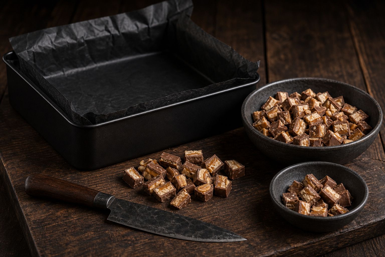 Snickers-brownies, trin 1: forbered
