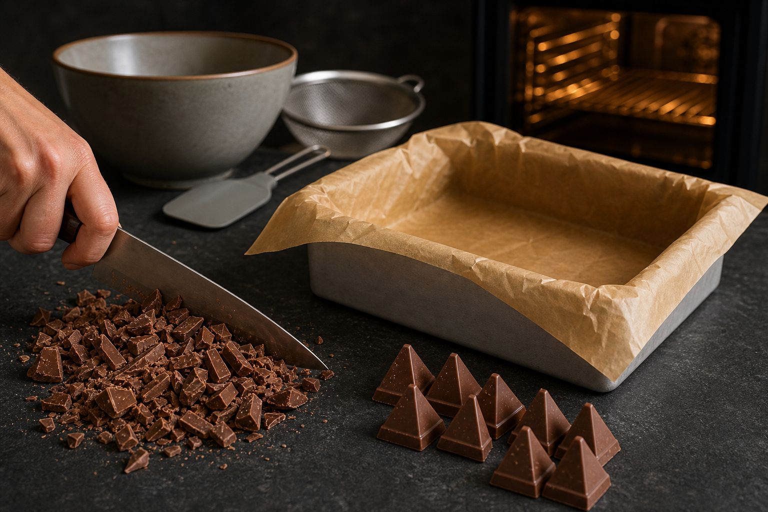Toblerone-brownies, trin 1: forbered