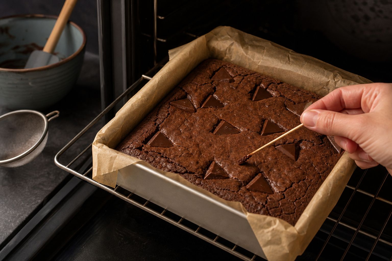 Toblerone-brownies, trin 5: bag