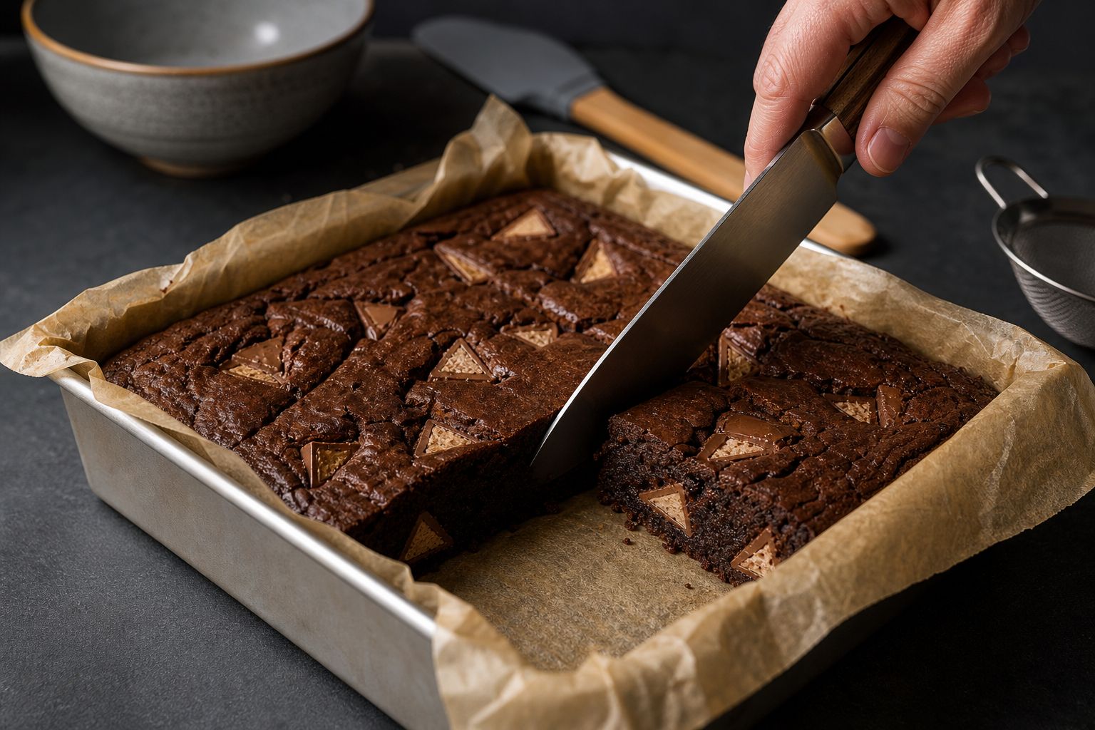 Toblerone-brownies, trin 7: køl helt af